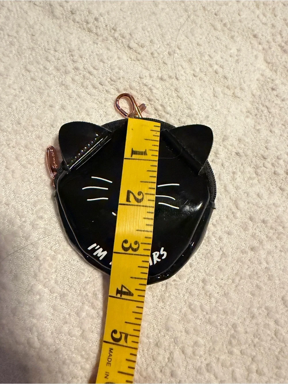 Cat Face Coin Pouch Keychain - Black (Unknown Brand)